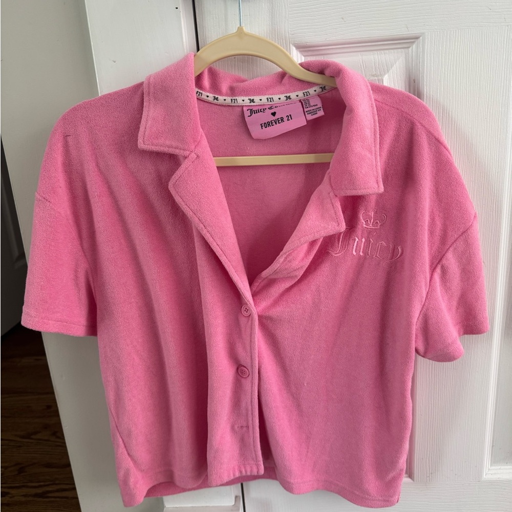 Juicy Couture Pink Button Down Shirt